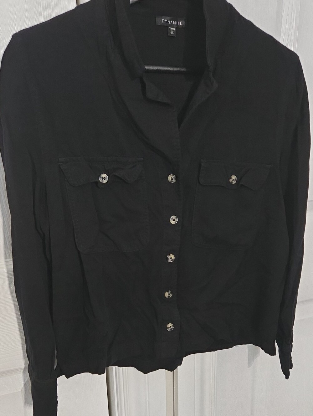 Dynamite Button-Front Blouse - Picture 2 of 7